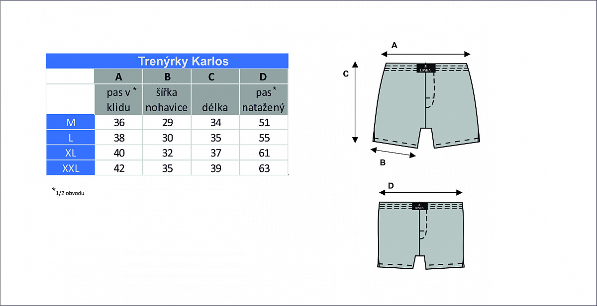 KARLOS DIGI pánske bavlnené trenírky Lonka - vzor 010