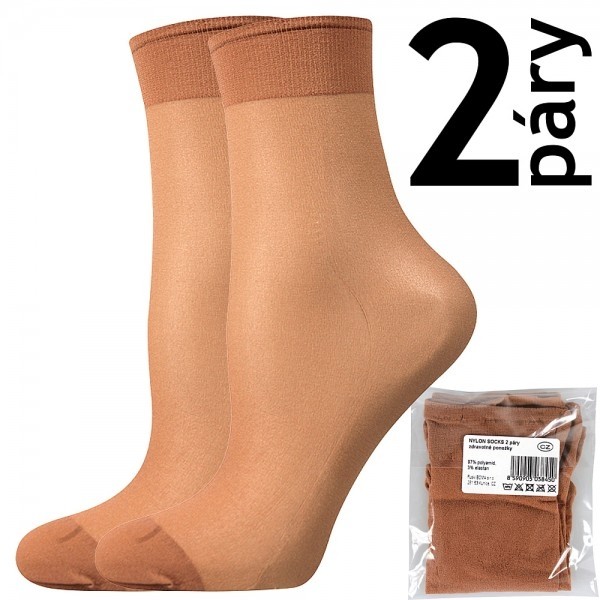 NYLON KNEE-SOCKS 2 páry 20 DEN pančuchové podkolienky Lady B - SÁČEK