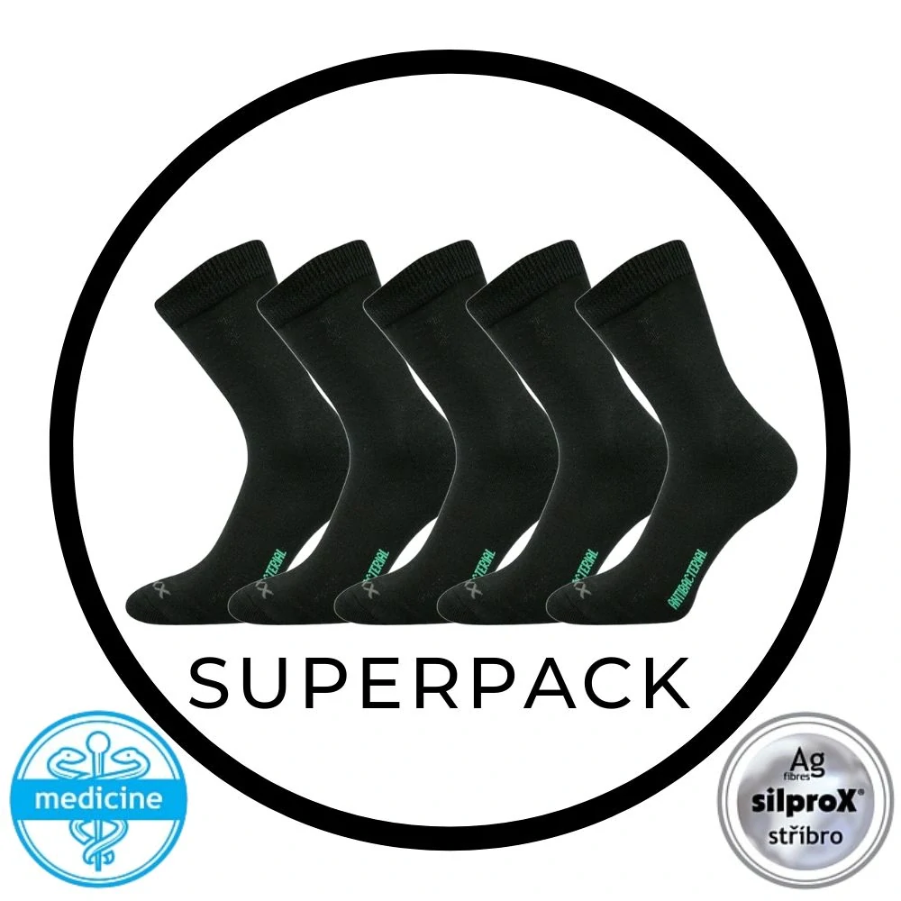 ZEUS SUPERPACK 5párů zdravotné antibakteriálne ponožky VoXX