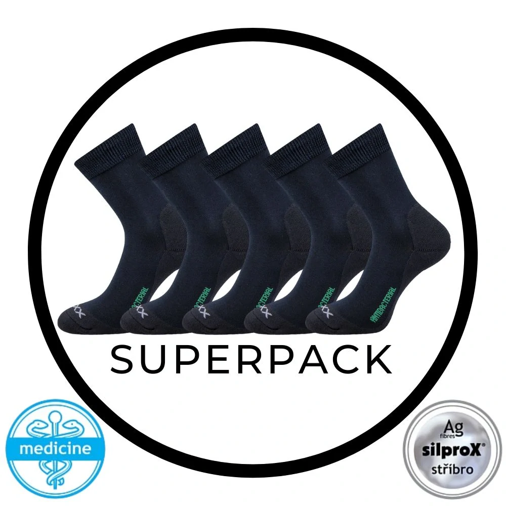ZEUS SUPERPACK 5párů zdravotné antibakteriálne ponožky VoXX