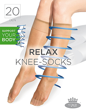 RELAX knee-socks 20 DEN kompresné pančuchové podkolienky Lady B - 6 párov