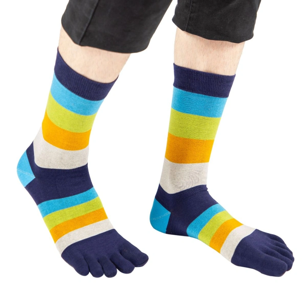 MEN FASHION farebné prstové ponožky ToeToe - PRUHY