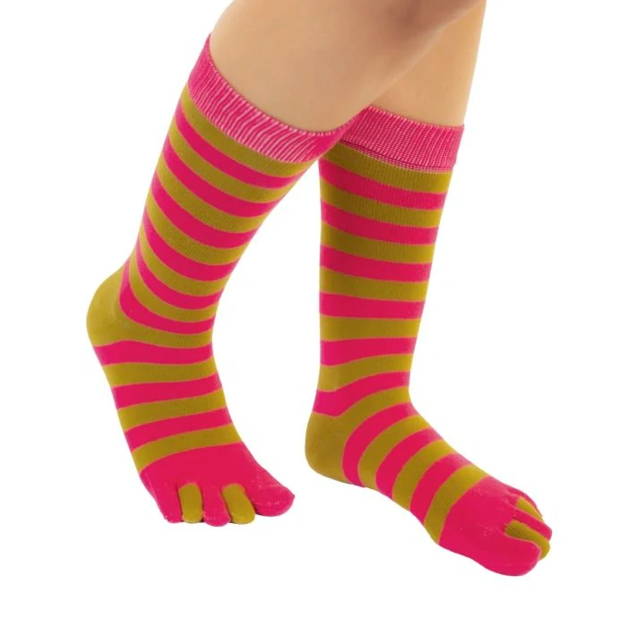 STRIPY prstové pruhované ponožky ToeToe