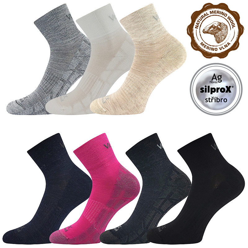 TWARIX SHORT členkové merino ponožky s masážnym chodidlom VoXX