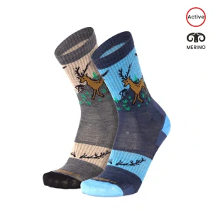 BESKYD DEER veselé merino ponožky Moose
