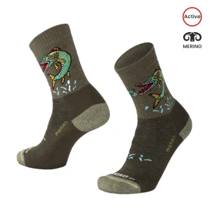 ALP PIKE rybárske celofroté merino ponožky Moose