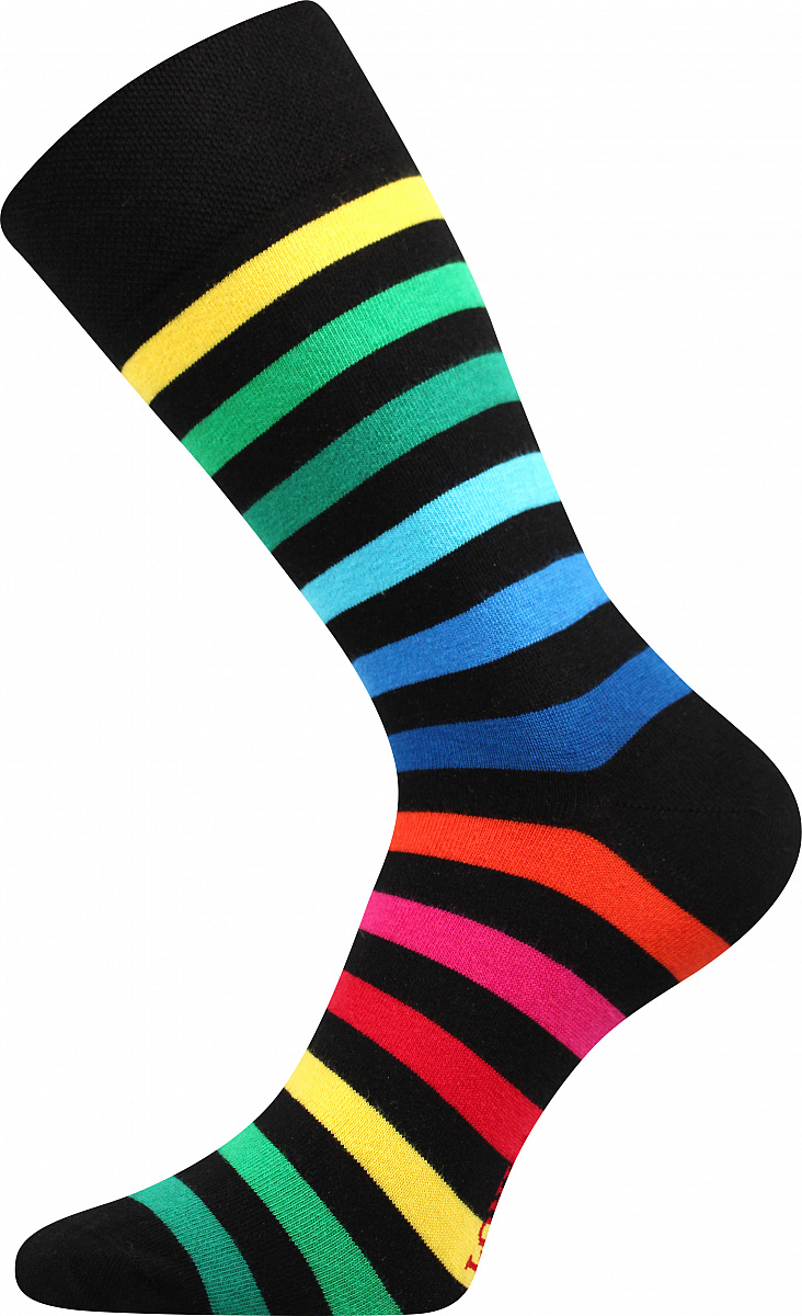 DELINE BLACK farebné trendy ponožky Lonka