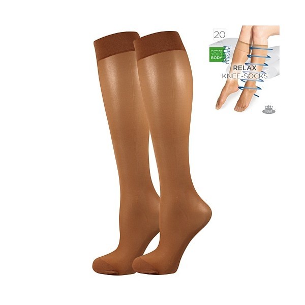 RELAX knee-socks 20 DEN kompresné pančuchové podkolienky Lady B - 6 párov
