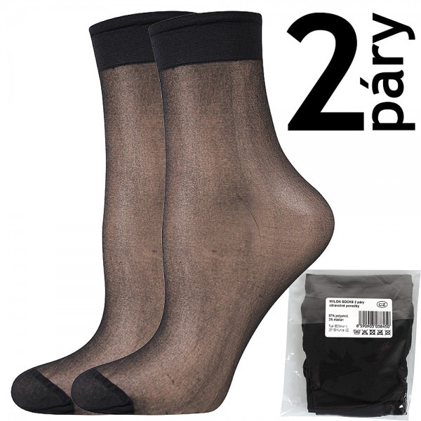 NYLON SOCKS 2 páry 20 DEN pančuchové ponožky Lady B - SÁČEK