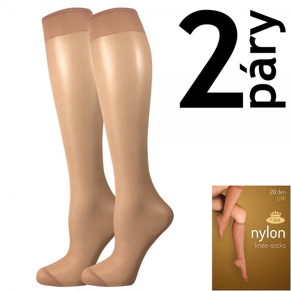 NYLON KNEE-SOCKS 20 DEN pančuchové podkolienky Lady B - 12 párov