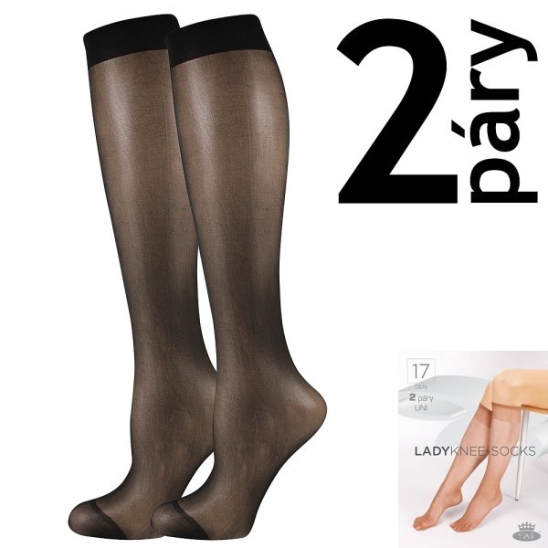 LADY knee-socks 17 DEN pančuchové podkolienky Lady B - 12 párů