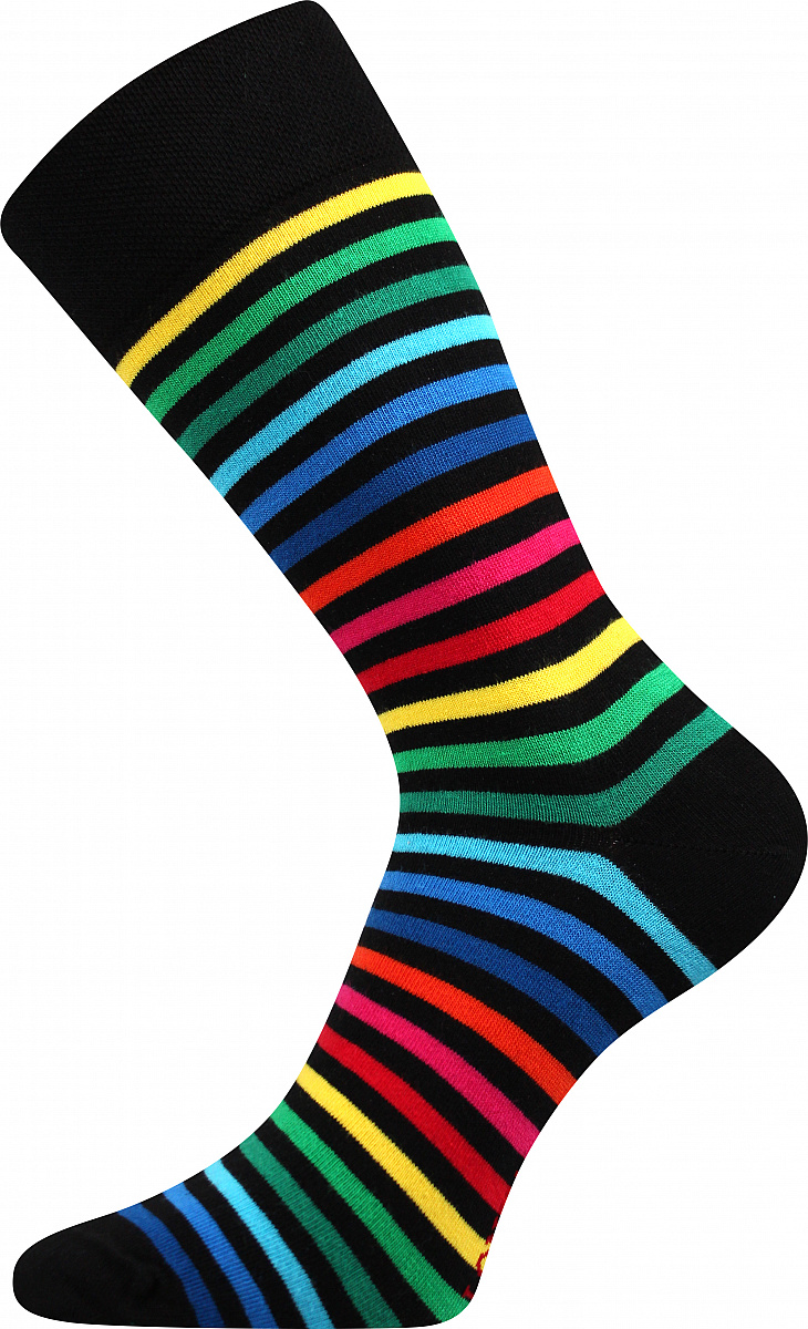 DELINE BLACK farebné trendy ponožky Lonka