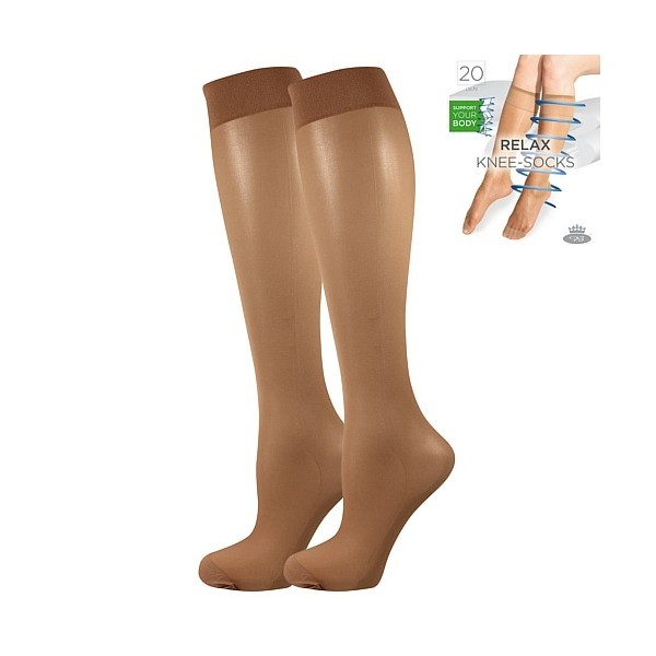 RELAX knee-socks 20 DEN kompresné pančuchové podkolienky Lady B - 6 párov