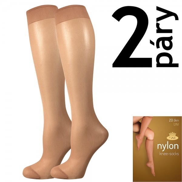 NYLON KNEE-SOCKS 20 DEN pančuchové podkolienky Lady B - 12 párov