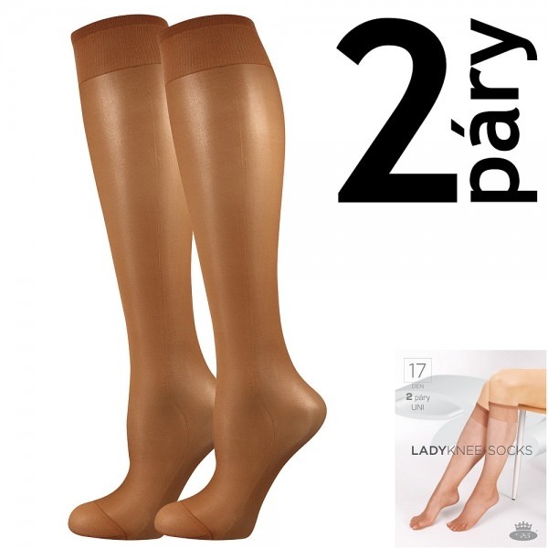 LADY knee-socks 17 DEN pančuchové podkolienky Lady B - 12 párů