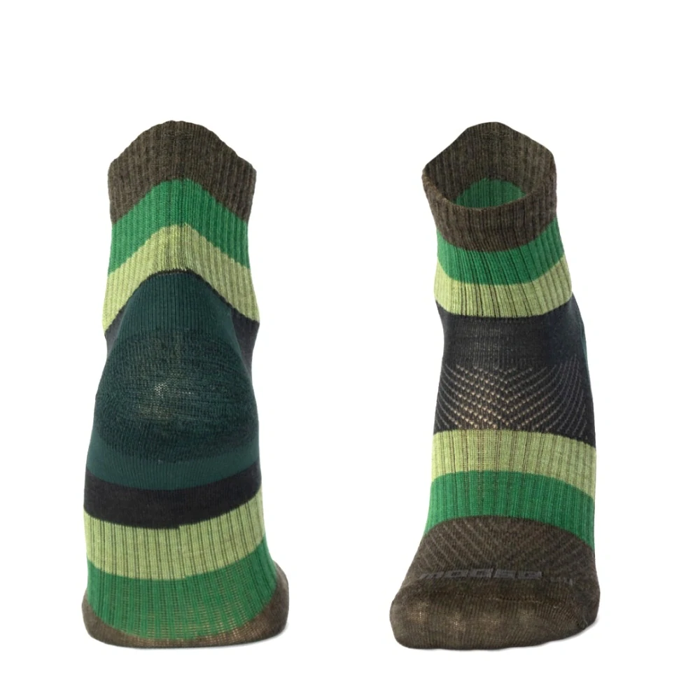 ORLIK RIBBON členkové pruhované merino ponožky Moose