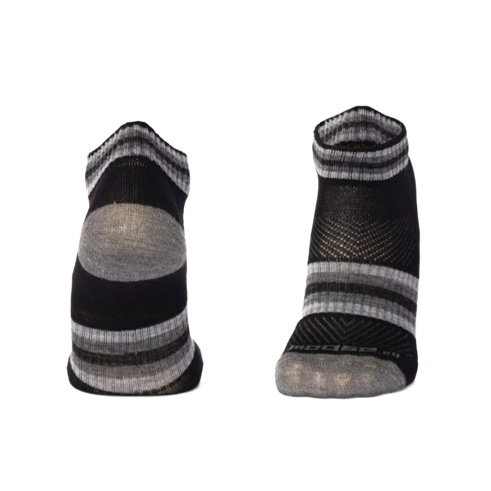 LUZY DASH nízke pruhované merino ponožky Moose