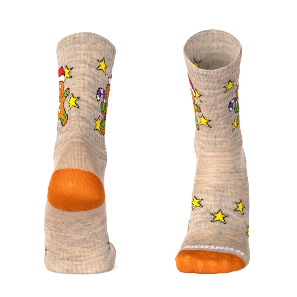 BESKYD GINGER vianočné merino ponožky Moose