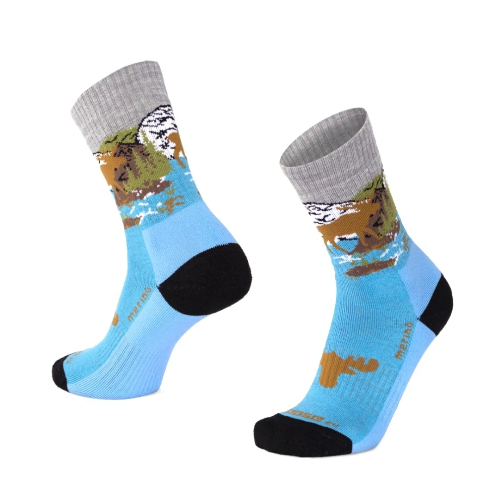 ALP ELK veselé celofroté merino ponožky Moose