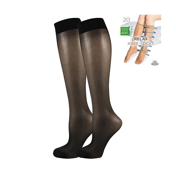 RELAX knee-socks 20 DEN kompresné pančuchové podkolienky Lady B - 6 párov