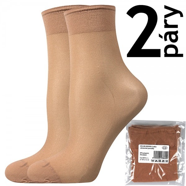 NYLON SOCKS 2 páry 20 DEN pančuchové ponožky Lady B - SÁČEK