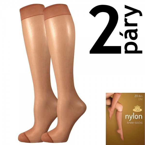 NYLON KNEE-SOCKS 20 DEN pančuchové podkolienky Lady B - 12 párov
