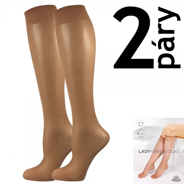 LADY knee-socks 17 DEN pančuchové podkolienky Lady B - 12 párů