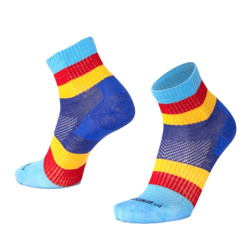ORLIK RIBBON členkové pruhované merino ponožky Moose