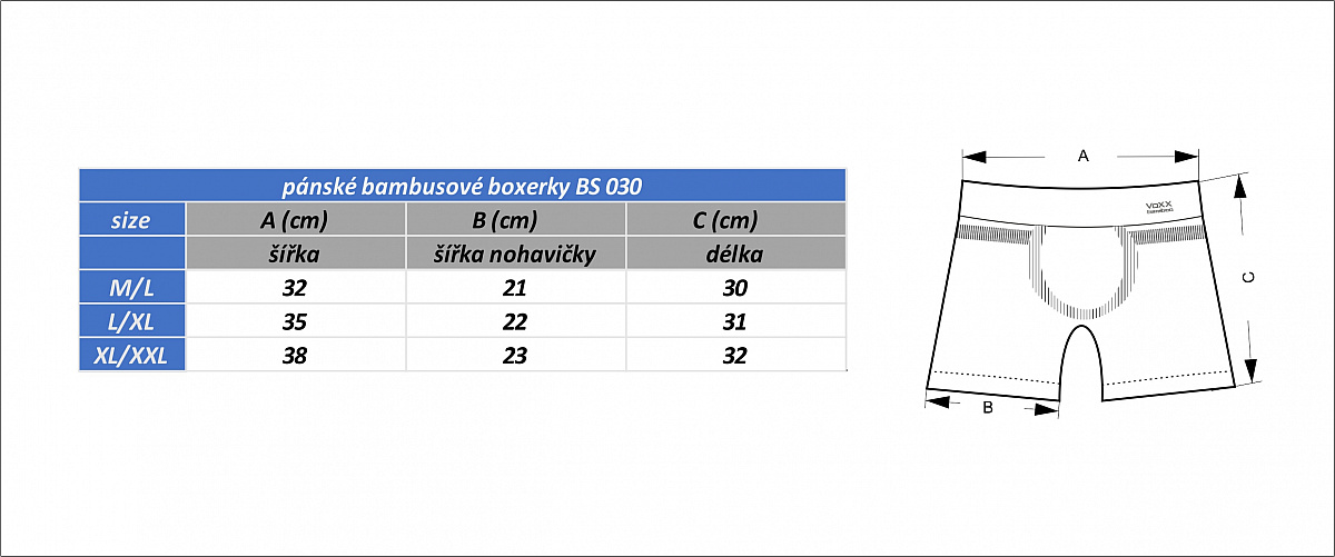 BS-030 pánske bambusové funkčné boxerky Voxx