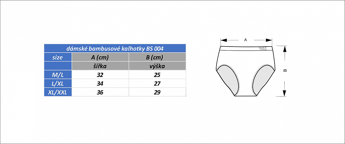 BS-004 dámske bambusové funkčné nohavičky VoXX