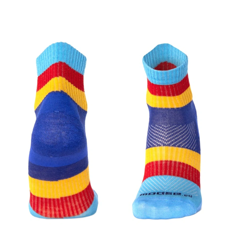 ORLIK RIBBON členkové pruhované merino ponožky Moose