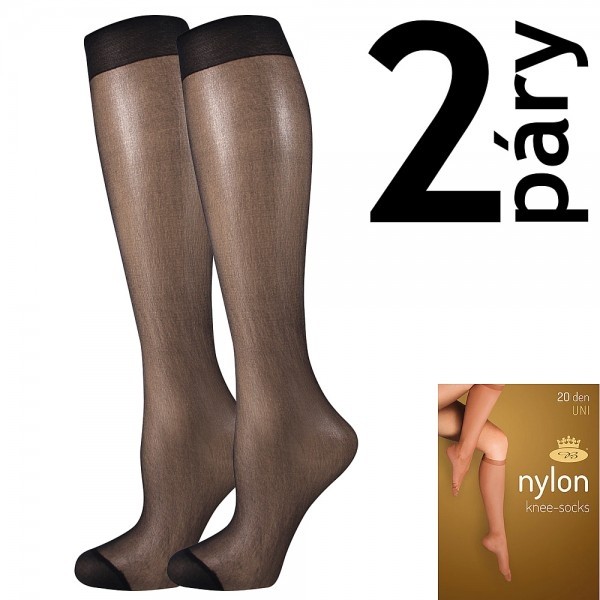 NYLON KNEE-SOCKS 20 DEN pančuchové podkolienky Lady B - 12 párov