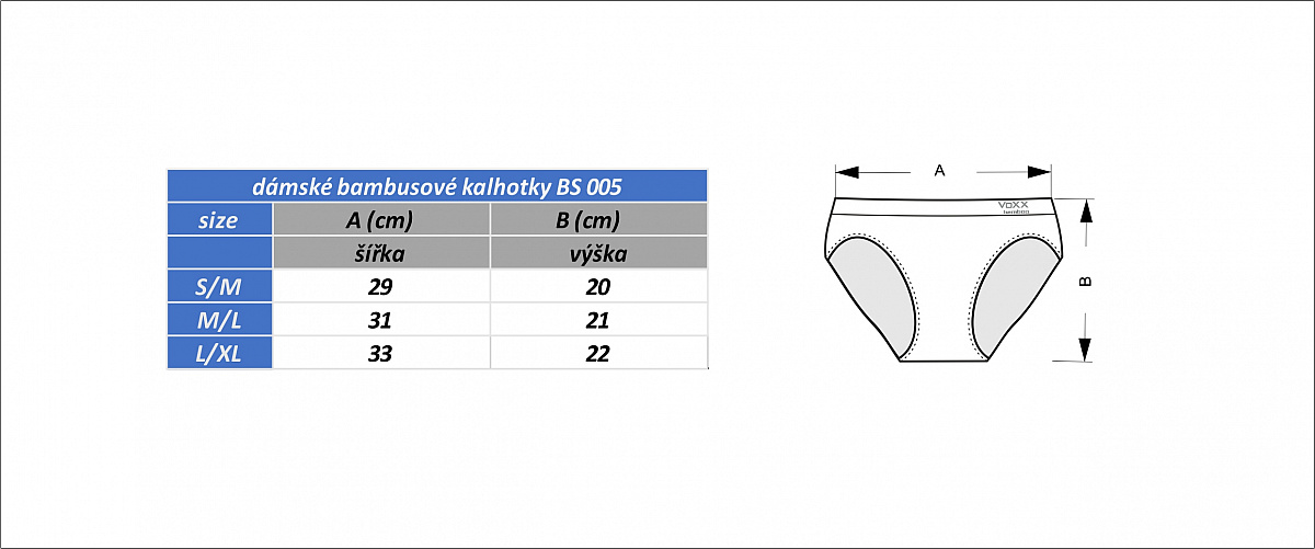 BS-005 dámske bambusové funkčné nohavičky VoXX