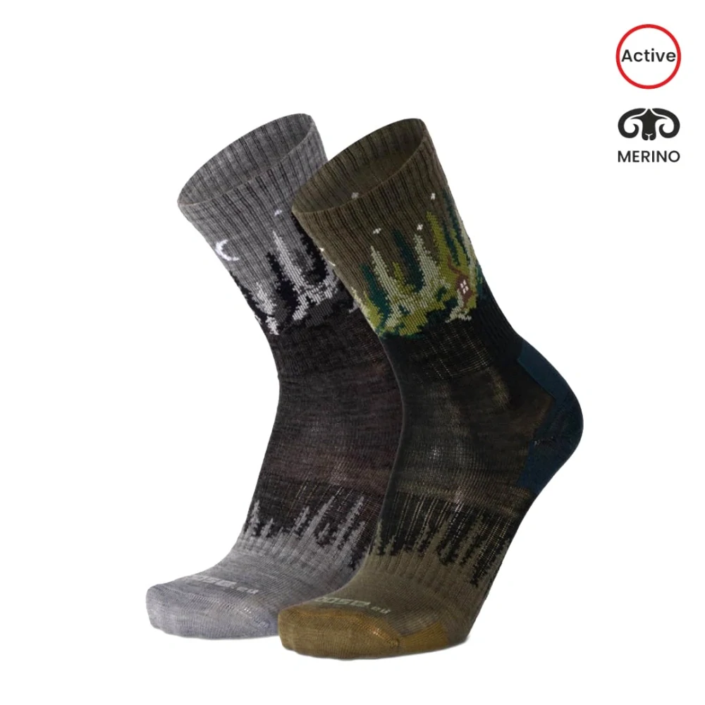 BESKYD GROVE veselé merino ponožky Moose